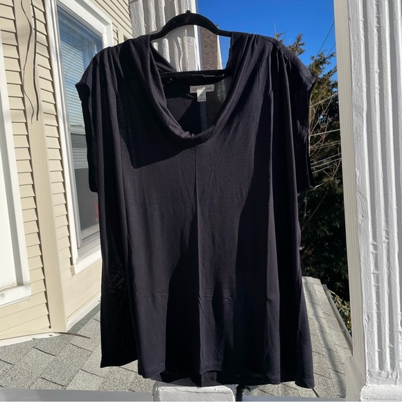 Coldwater Creek Black Cowl Neck Top Size 3X - Picture 4 of 8